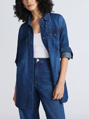 Sofia Shacket Women's Sofia Oversized Boyfriend Jeans Jacket Shirt